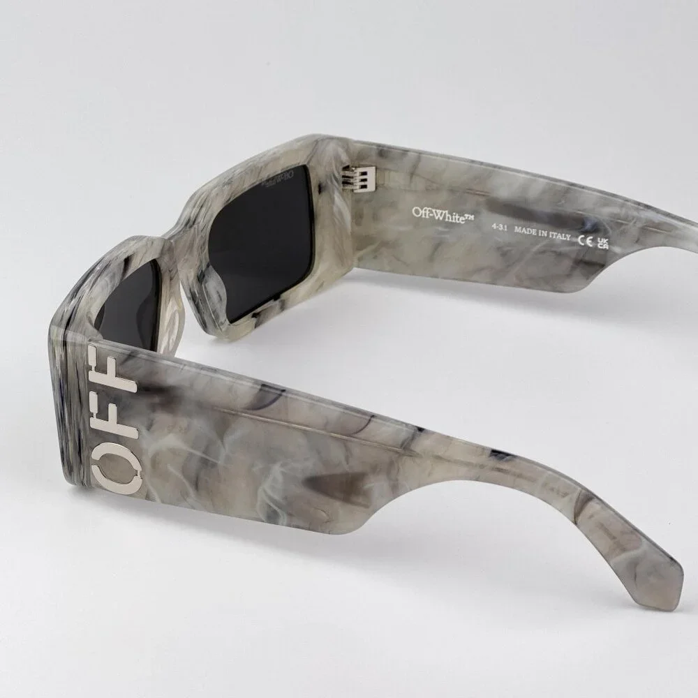 Off-White MILANO Sunglasses – Marble Grey Square Frame | Model OERI097 0807
